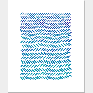 Watercolor knitting pattern - teal Posters and Art